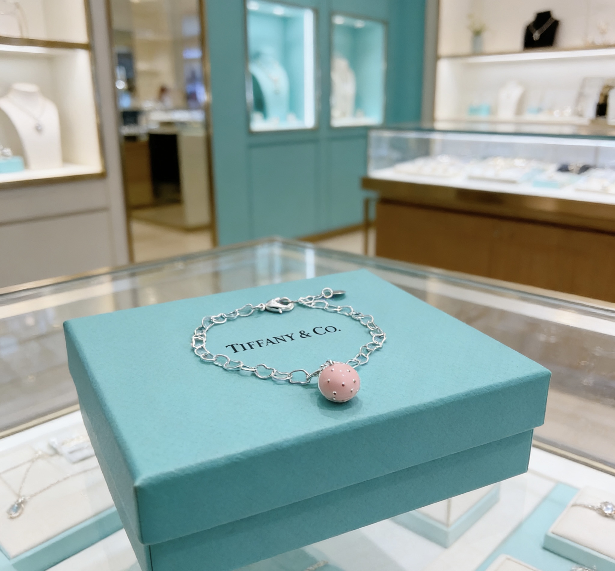 Tiffany Co Cupcake Charm Bracelet bracelet sterling silver with pink enamel and silver cupcake charm 7 inches