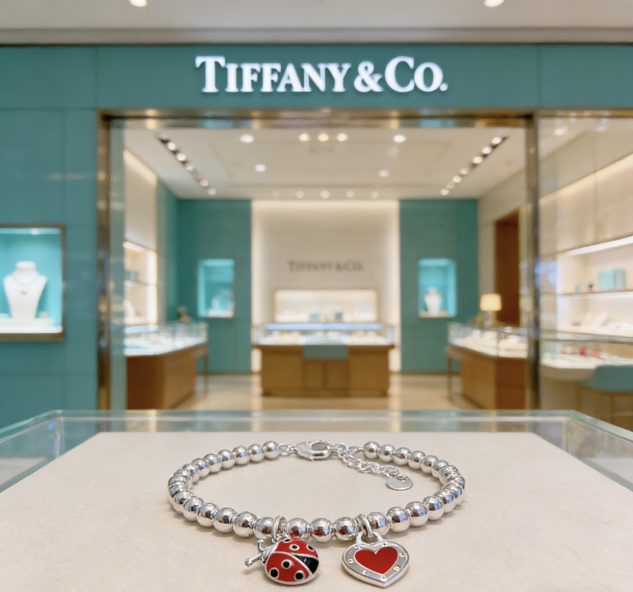 Tiffany Co Return to Tiffany Love Bugs Bead Bracelet bracelet sterling silver with red enamel black enamel accents 17cm with 3cm extender