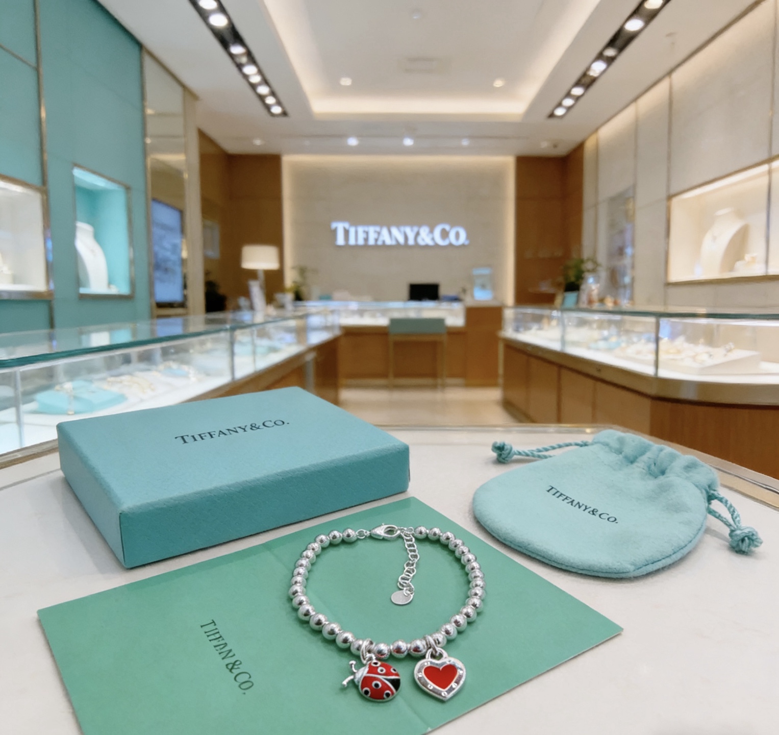 Tiffany Co Return to Tiffany Love Bugs Bead Bracelet bracelet sterling silver with red enamel black enamel accents 17cm with 3cm extender