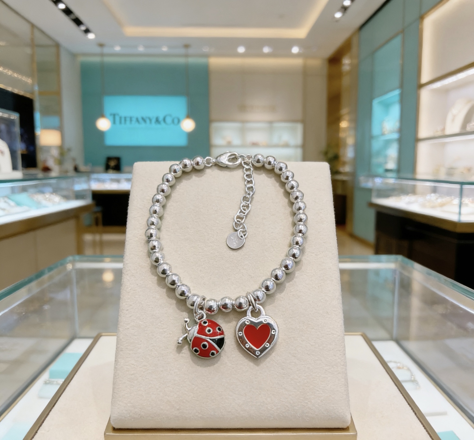 Tiffany Co Return to Tiffany Love Bugs Bead Bracelet bracelet sterling silver with red enamel black enamel accents 17cm with 3cm extender