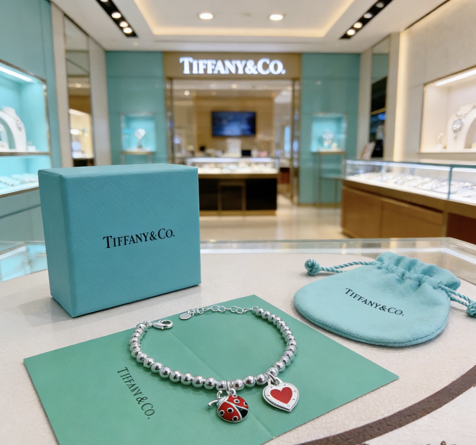 Tiffany Co Return to Tiffany Love Bugs Bead Bracelet bracelet sterling silver with red enamel black enamel accents 17cm with 3cm extender