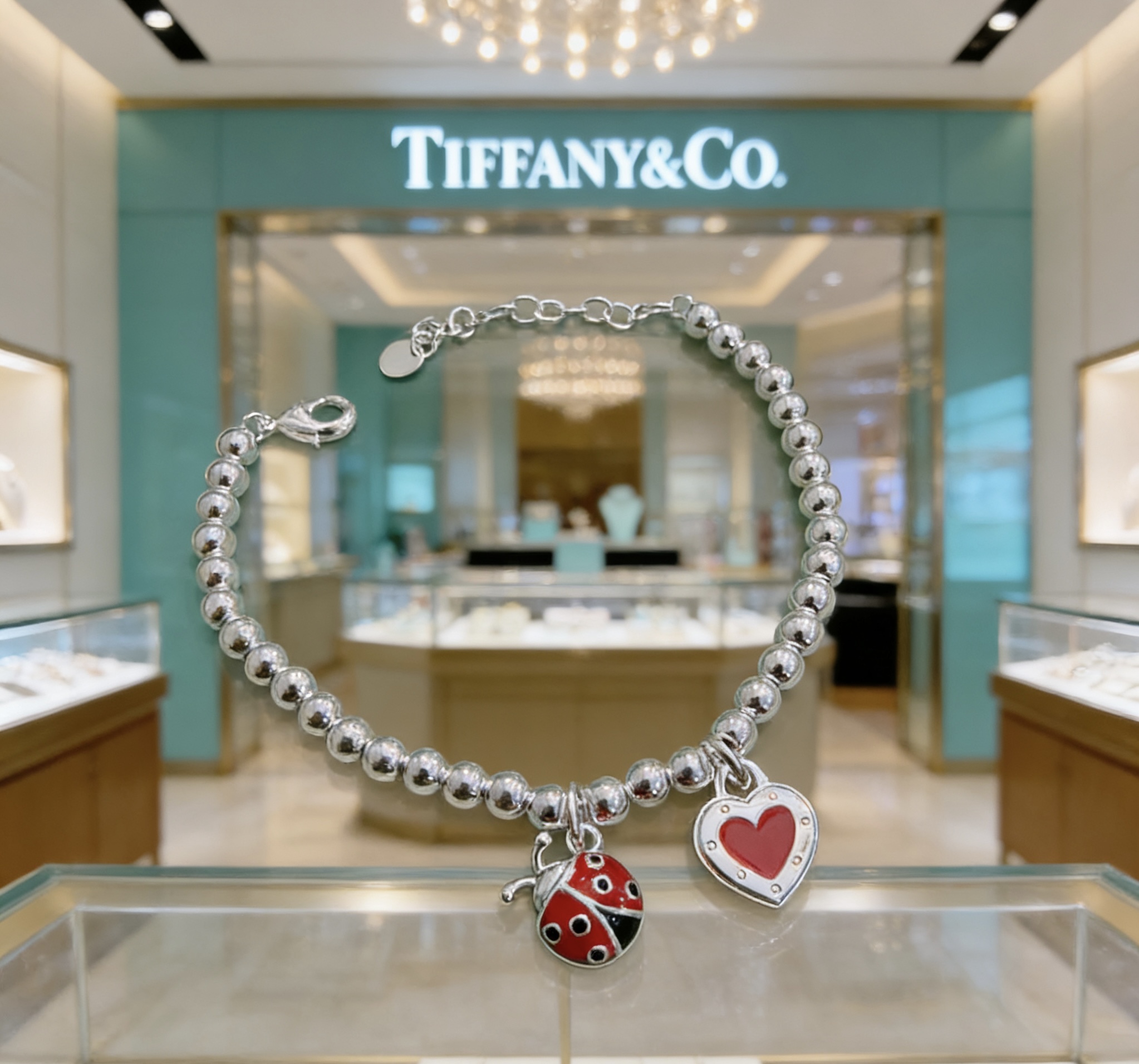 Tiffany Co Return to Tiffany Love Bugs Bead Bracelet bracelet sterling silver with red enamel black enamel accents 17cm with 3cm extender