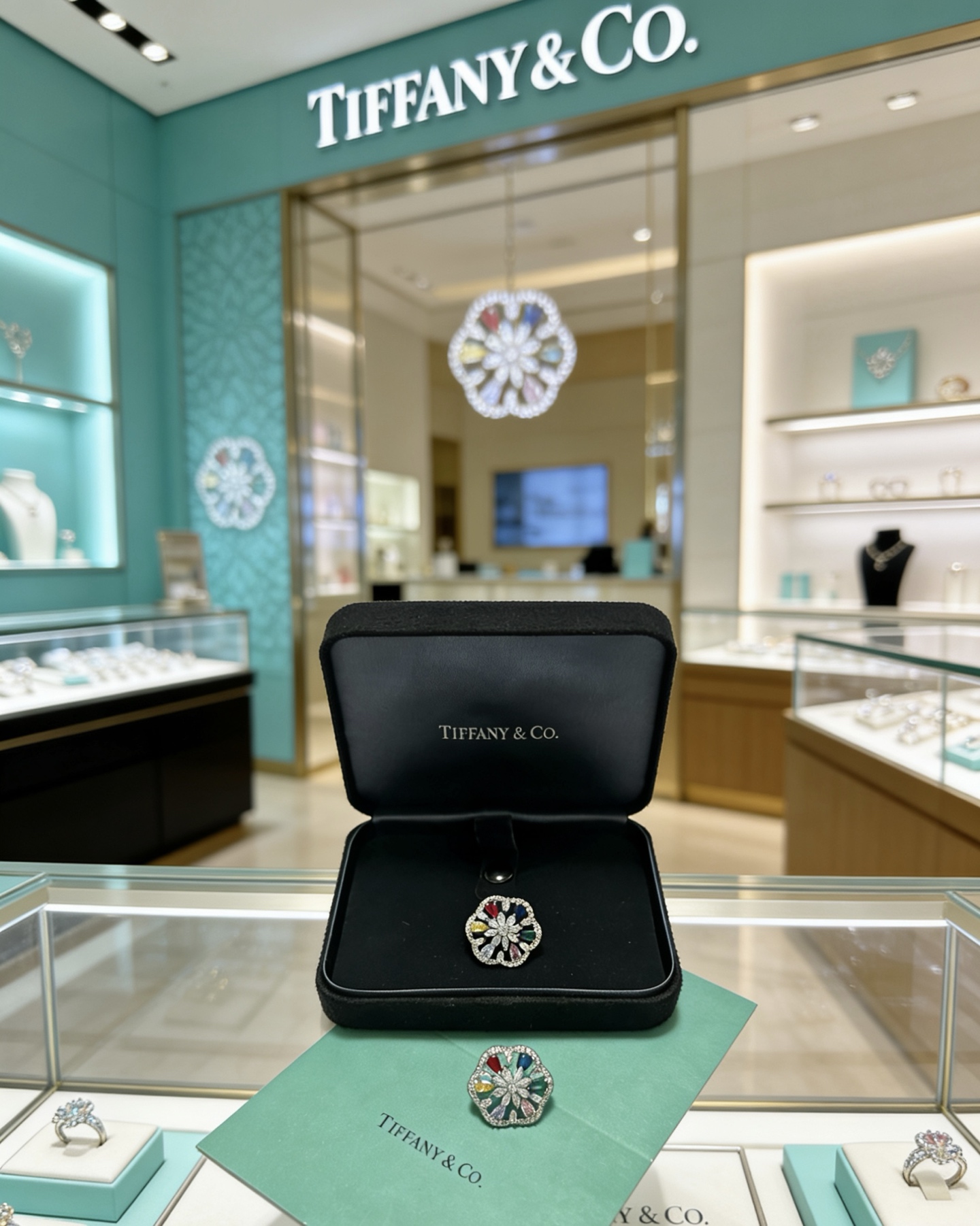 Tiffany Co Marquise Commemorative Earrings earrings Platinum-toned metal with white diamonds and multicolored gemstones red blue green yellow pink 1 5cm stud diameter