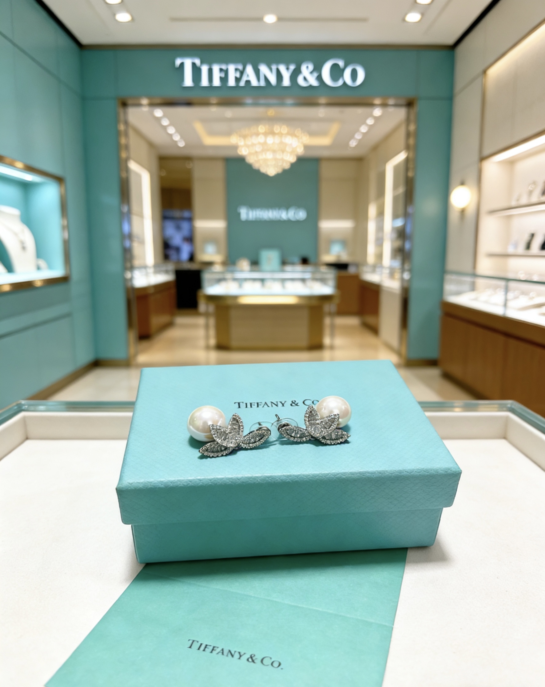 Tiffany Co Marquise Pearl Diamond Drop Earrings earrings platinum-toned metal white diamond white pearl 12mm pearl 2 2cm drop length