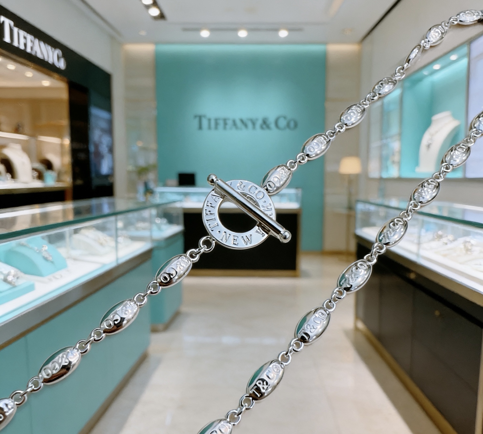 Tiffany Co Toggle Chain necklace sterling silver 60cm