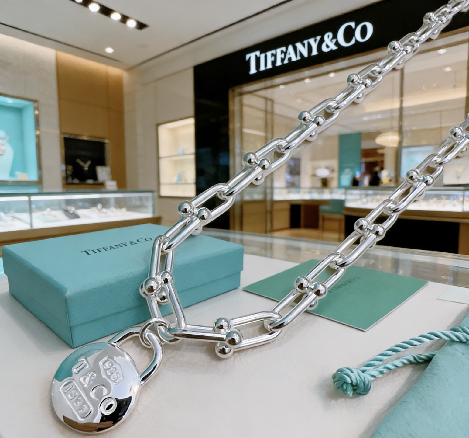 Tiffany Co Tiffany 1837 Makers HardWear Lock necklace Sterling silver 925 silver polished silver tone no accent stones 18 inches