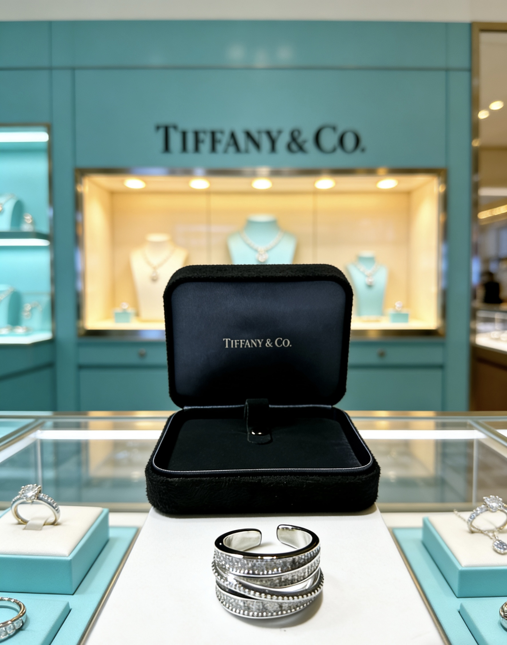 Tiffany Co Tiffany T Wide Pave Diamond Ring ring sterling silver with white diamonds US 7