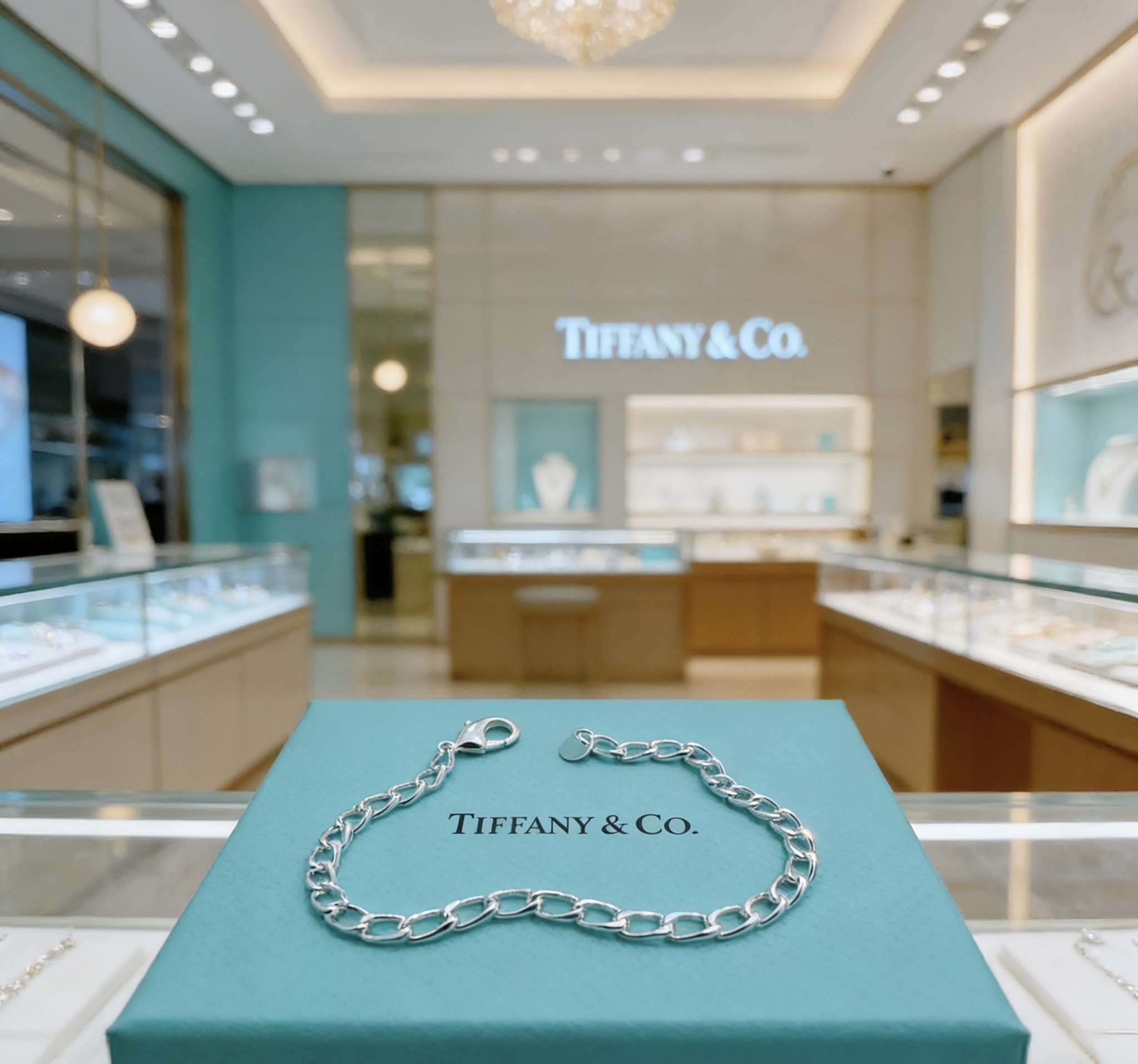 Tiffany Co Return to Tiffany Oval Link Chain Bracelet bracelet sterling silver with black enamel accent tag 7 inches