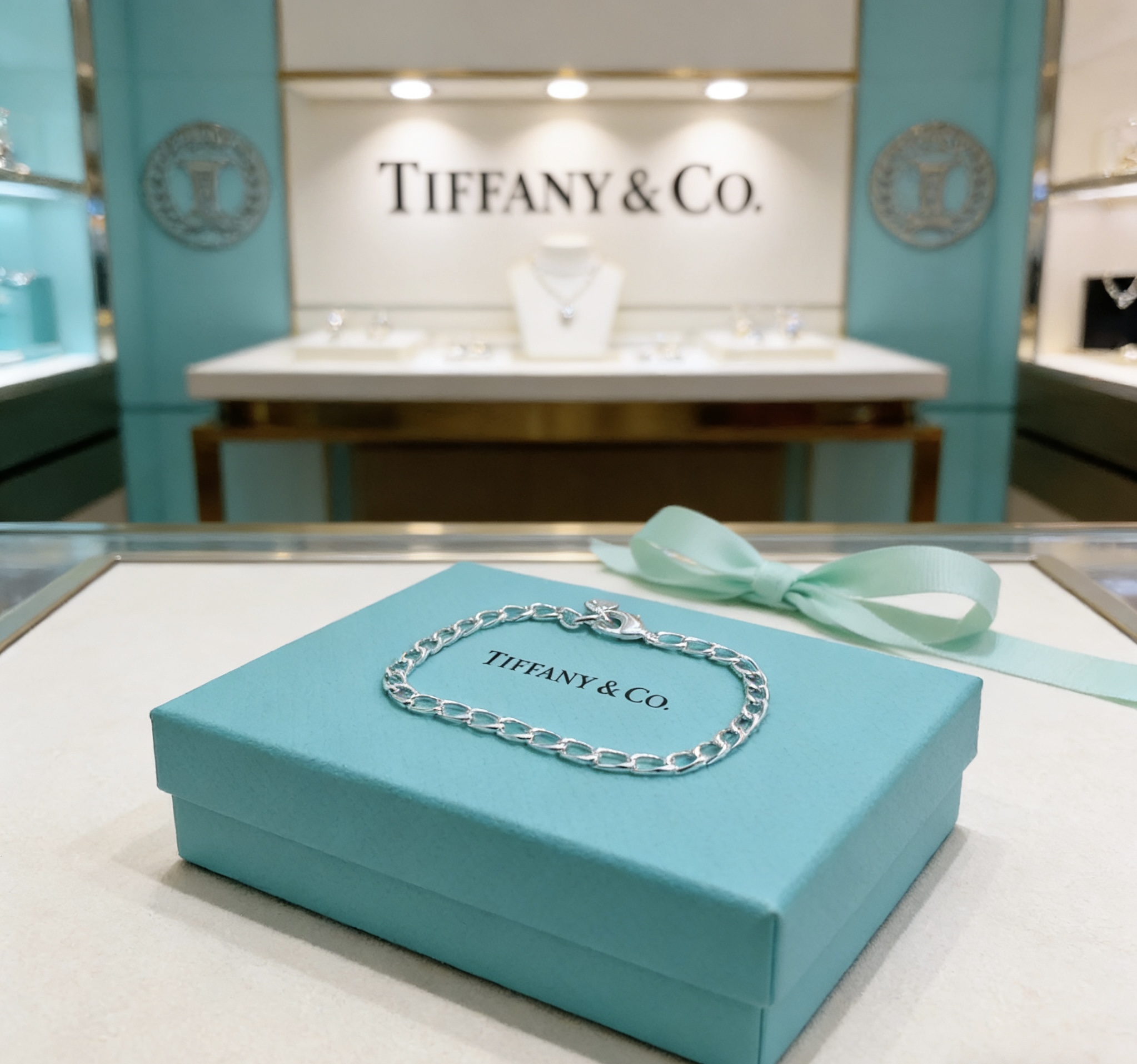 Tiffany Co Return to Tiffany Oval Link Chain Bracelet bracelet sterling silver with black enamel accent tag 7 inches