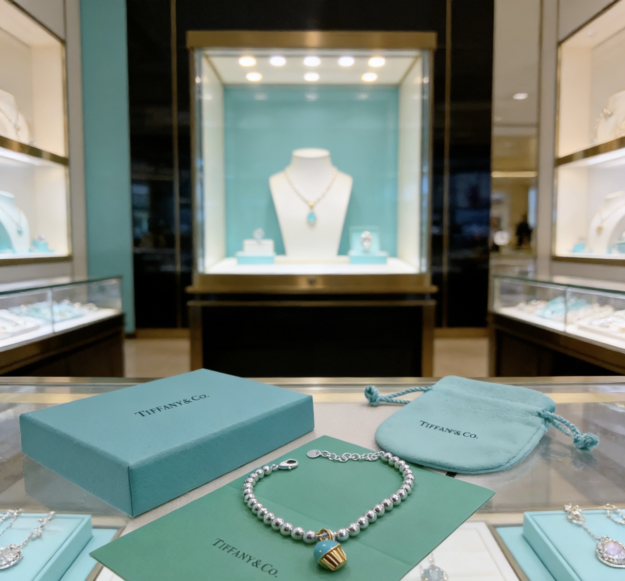 Tiffany Co Cupcake Charm Bead Bracelet bracelet sterling silver with gold-tone accent tiffany blue enamel charm 17 5cm