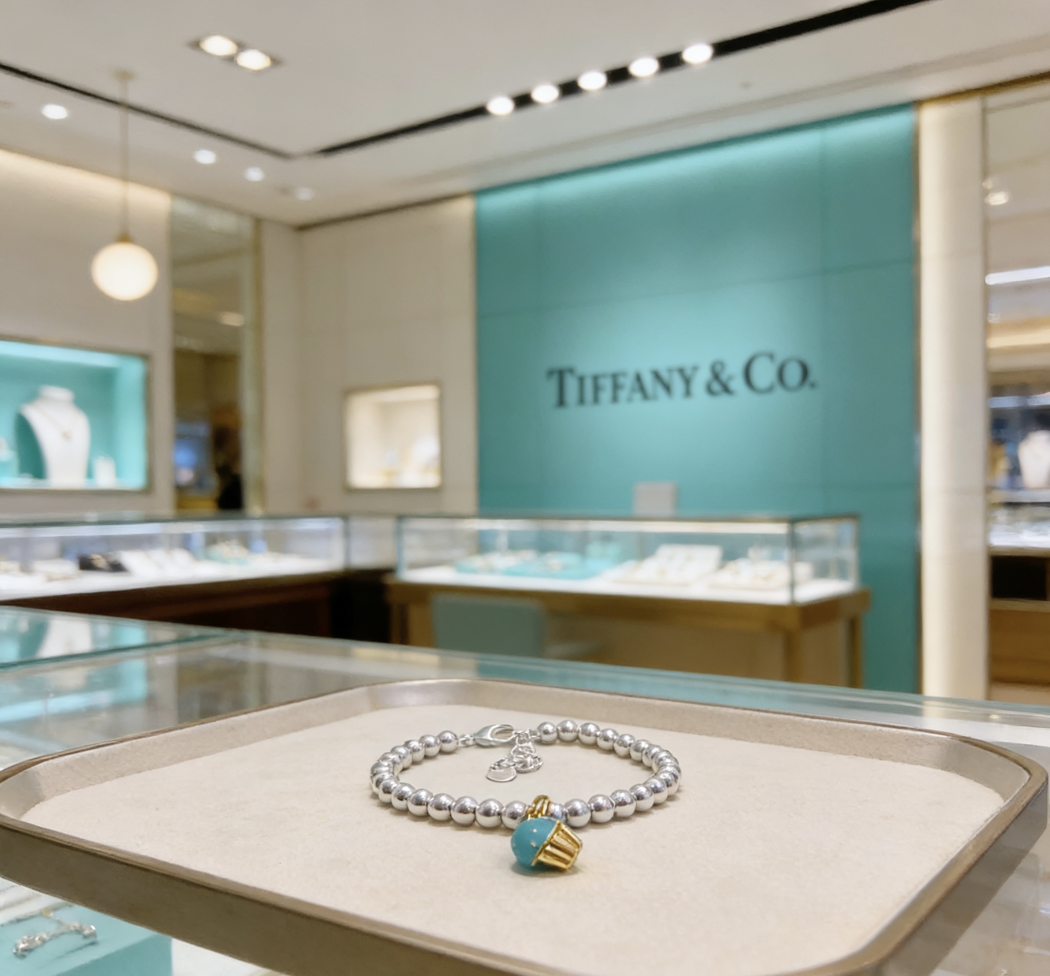 Tiffany Co Cupcake Charm Bead Bracelet bracelet sterling silver with gold-tone accent tiffany blue enamel charm 17 5cm