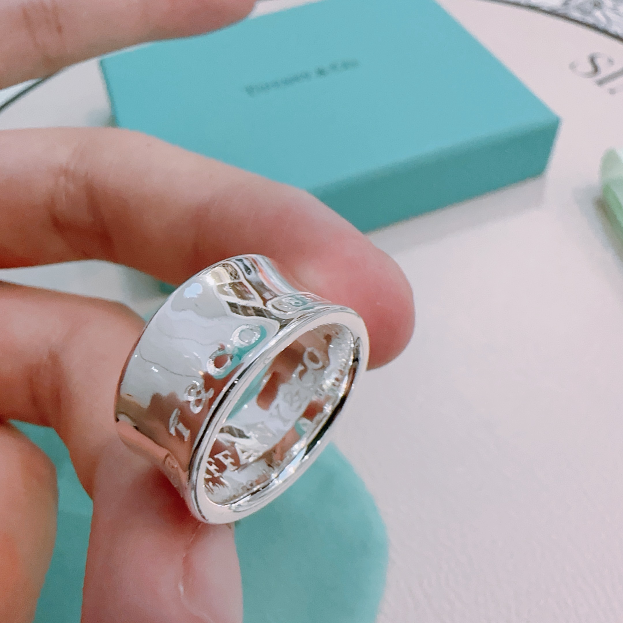 Tiffany Co 1837 ring sterling silver US 7