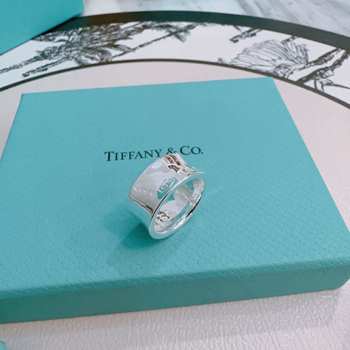 Tiffany Co 1837 ring sterling silver US 7