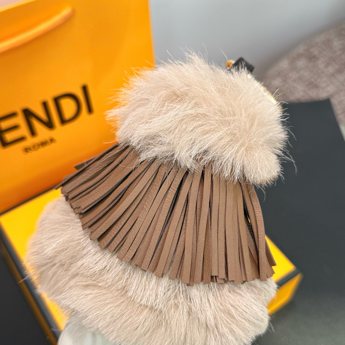 Fendi Best Friends Forever Silvia pendant gold black brown white 12cm