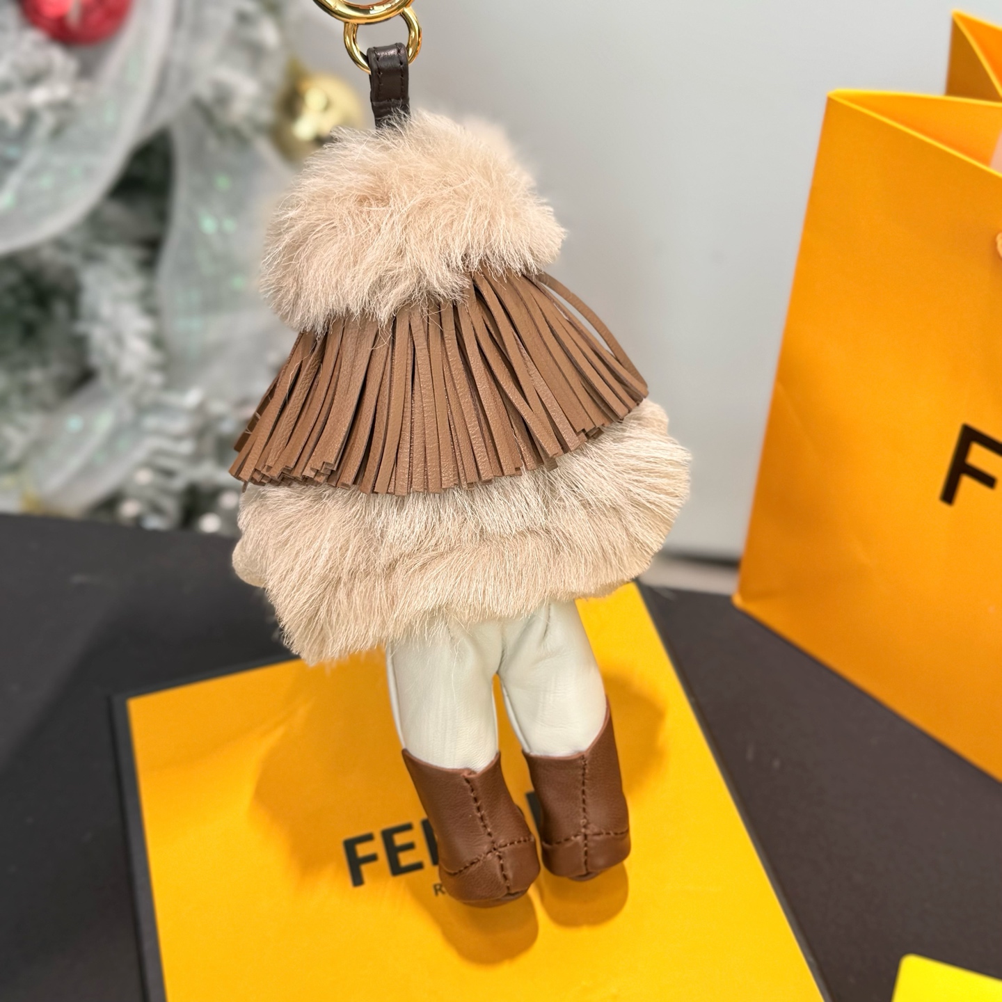Fendi Best Friends Forever Silvia pendant gold black brown white 12cm