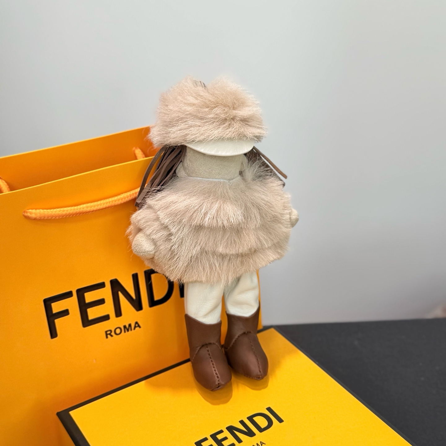 Fendi Best Friends Forever Silvia pendant gold black brown white 12cm