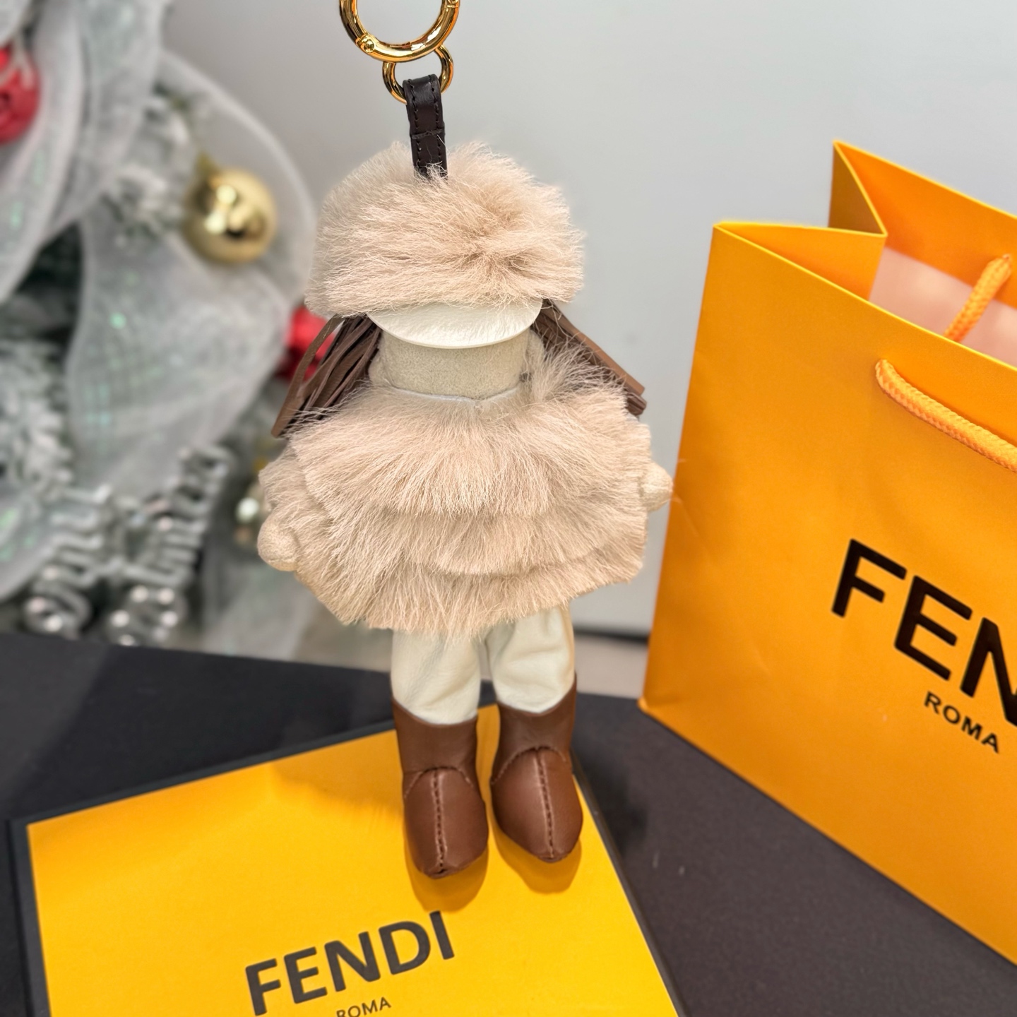 Fendi Best Friends Forever Silvia pendant gold black brown white 12cm