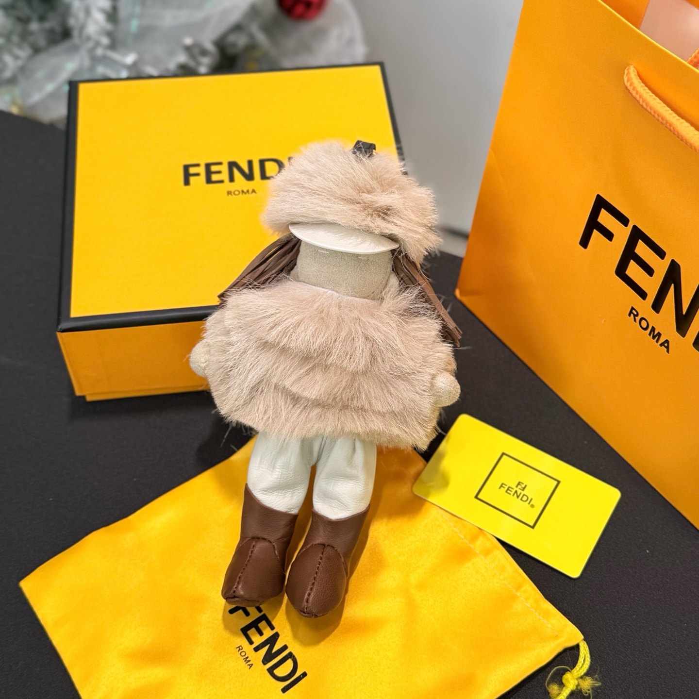 Fendi Best Friends Forever Silvia pendant gold black brown white 12cm