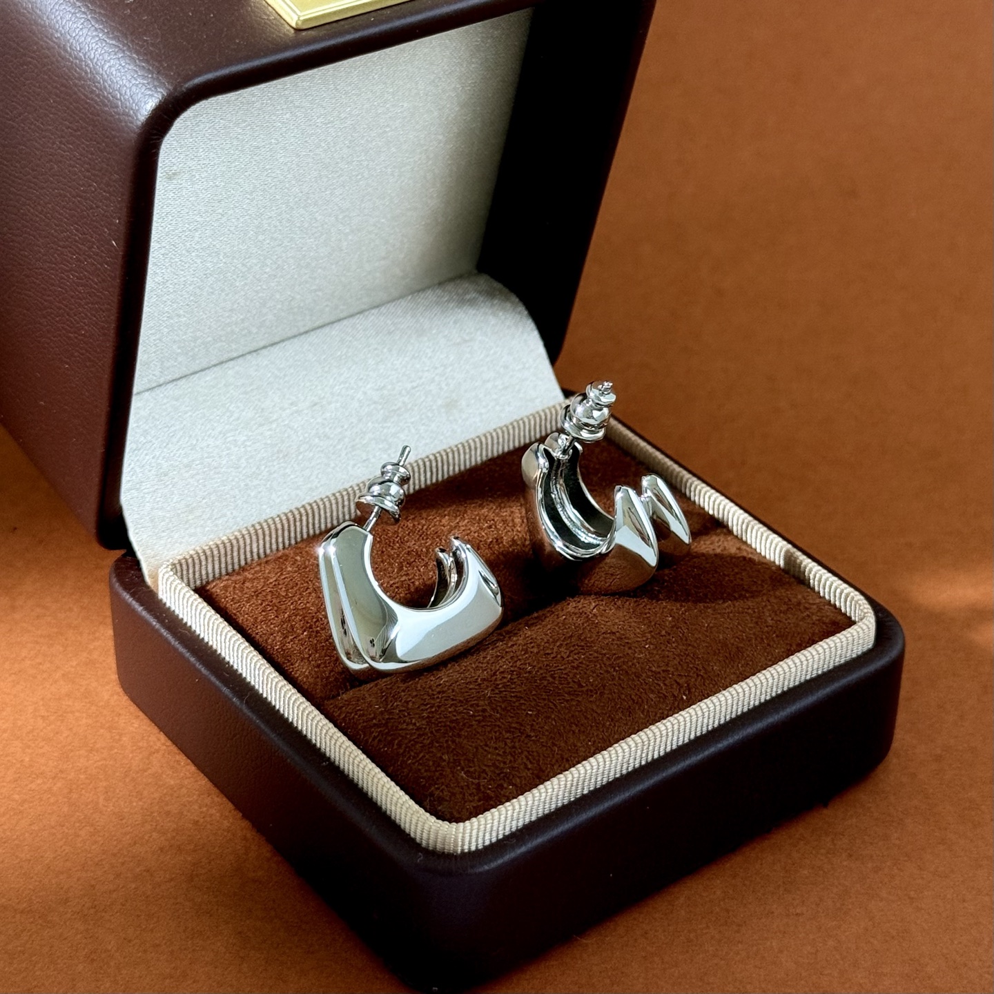 Celine SL80 Double Layered Hoop earrings Polished silver-tone metal polished gold-tone metal no gemstones 58