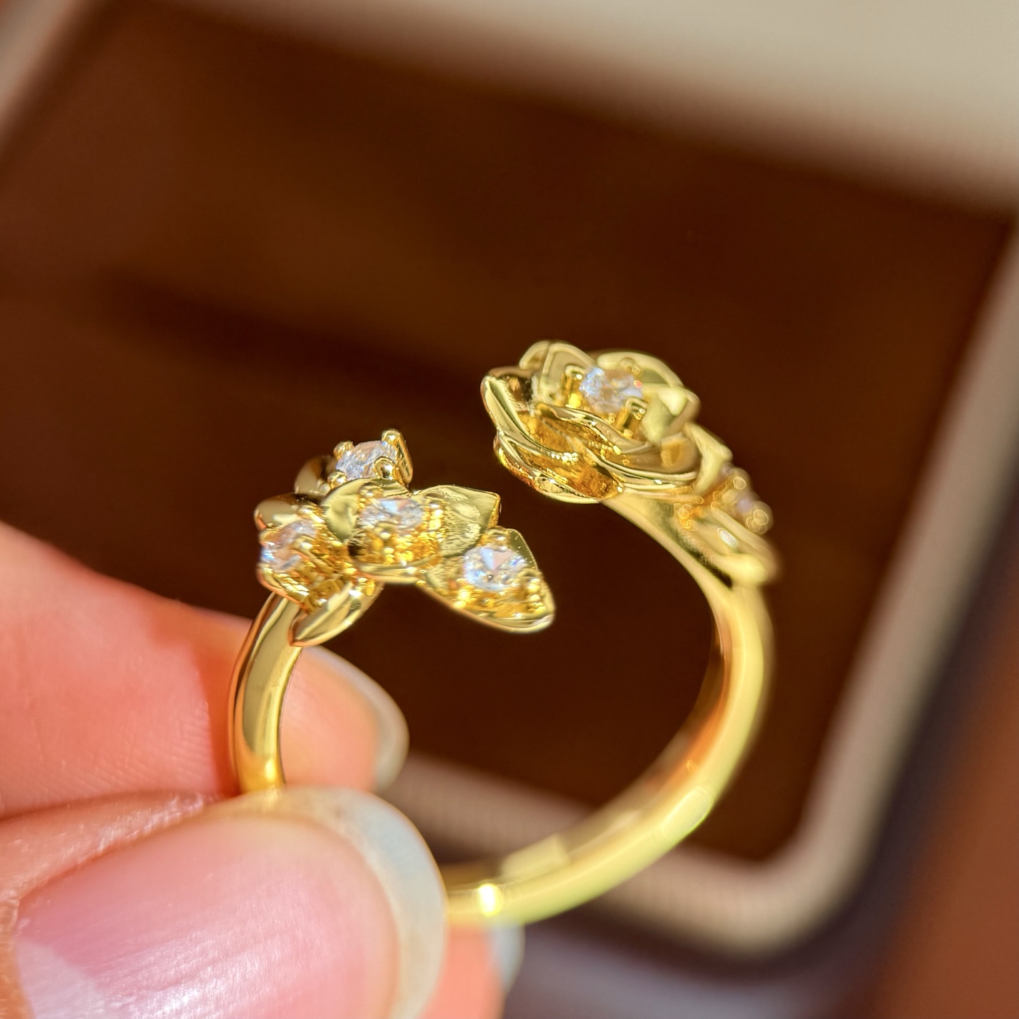 Piaget Rose ring Yellow gold with clear diamonds white gold with clear diamonds 50