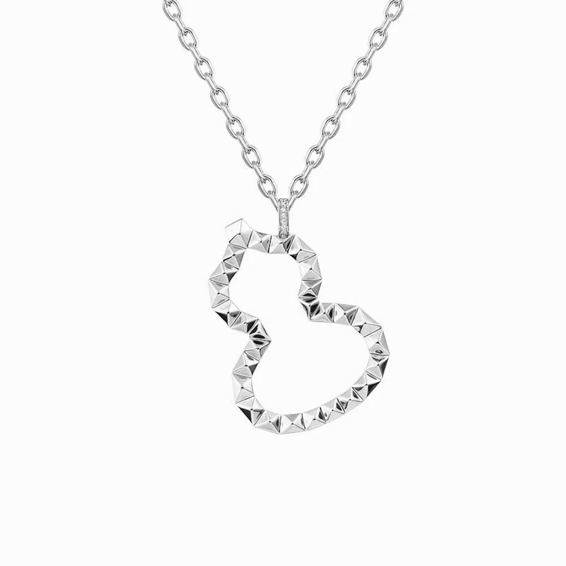 Qeelin Wulu necklace Sterling silver with clear diamond accent on pendant bail 45cm with 5cm extender