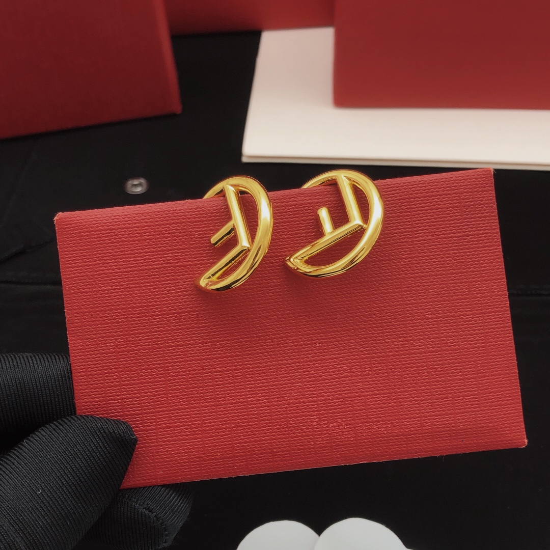 Fendi F is Fendi earrings gold-tone metal 2 5cm