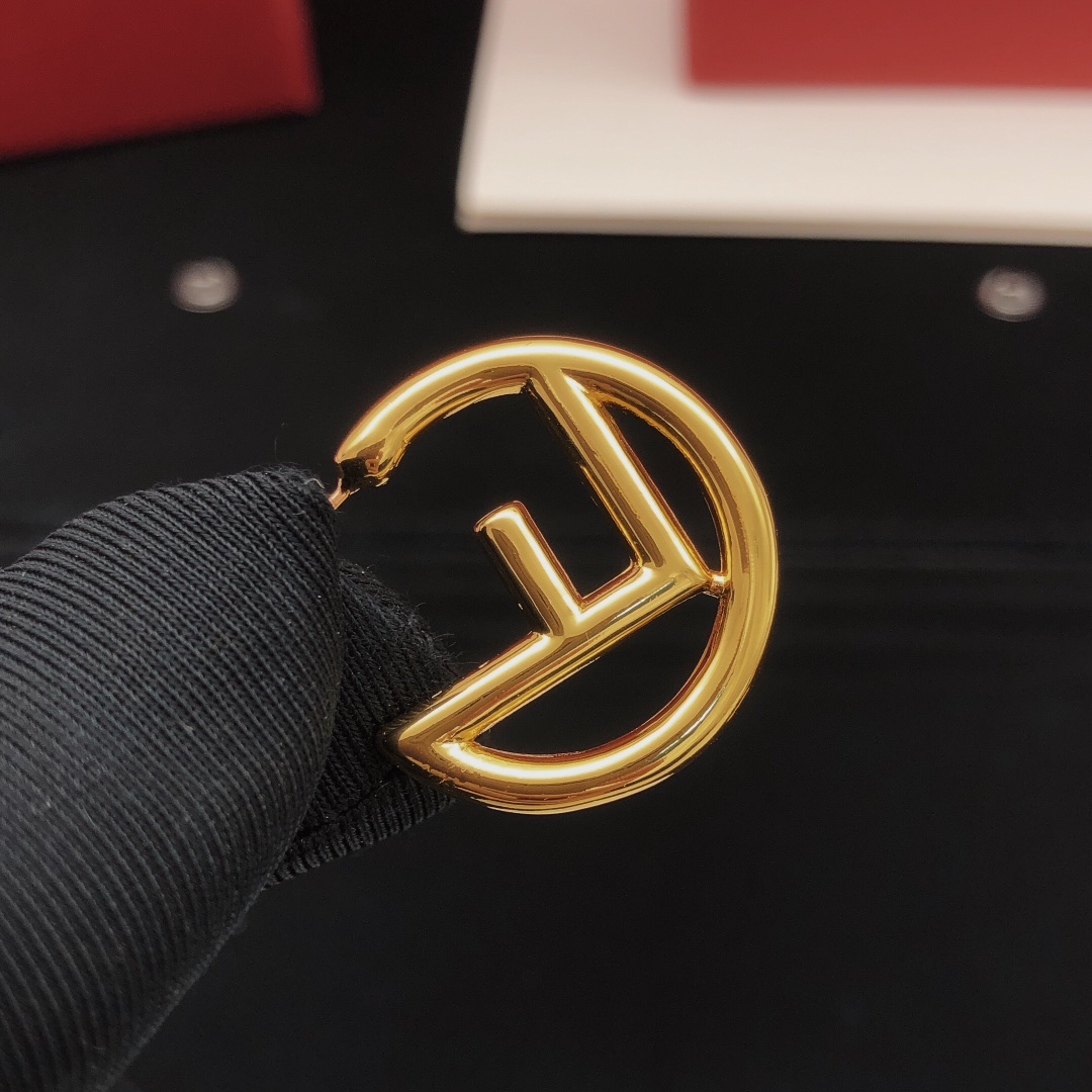 Fendi F is Fendi earrings gold-tone metal 2 5cm
