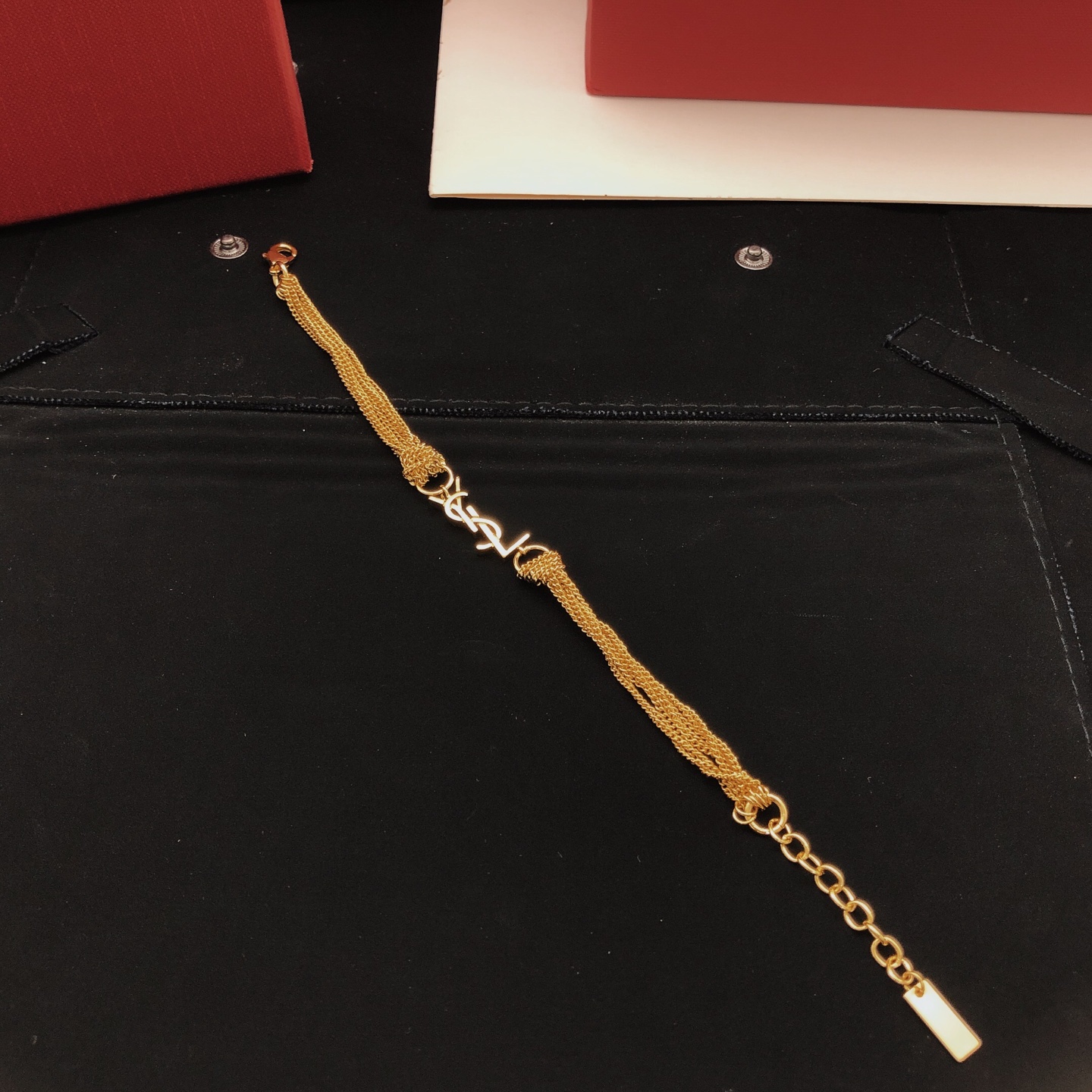Saint Laurent YSL0017 Cassandre Multi-Chain Bracelet bracelet gold-tone metal no gemstones 19cm with 3cm extension chain