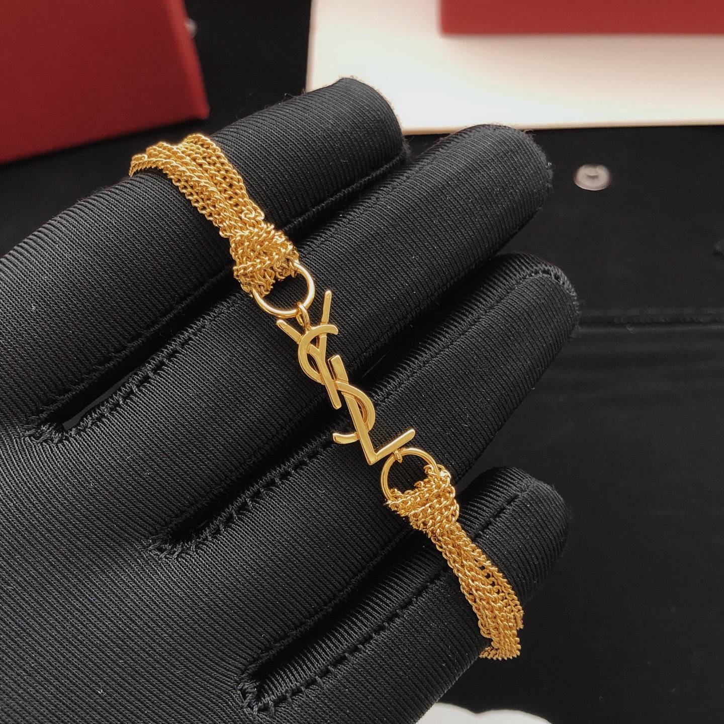 Saint Laurent YSL0017 Cassandre Multi-Chain Bracelet bracelet gold-tone metal no gemstones 19cm with 3cm extension chain