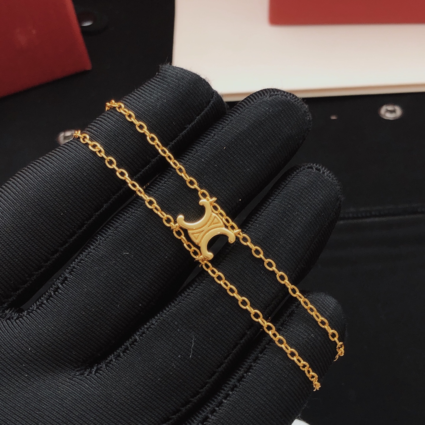 Celine Triomphe bracelet gold-tone metal no accent stones 16cm with 2cm extender