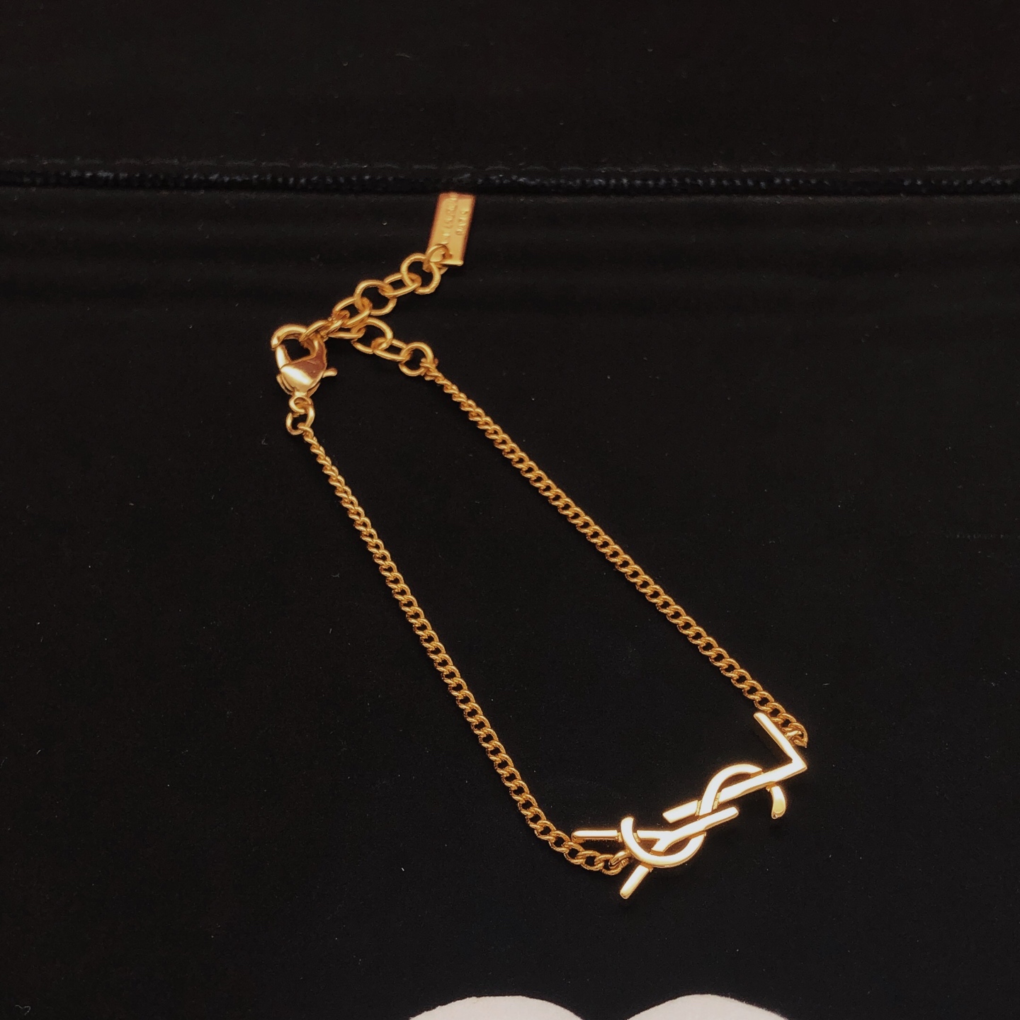 Saint Laurent Cassandre YSL Monogram Chain Bracelet bracelet gold-tone metal no gemstones 17cm with 3cm extender