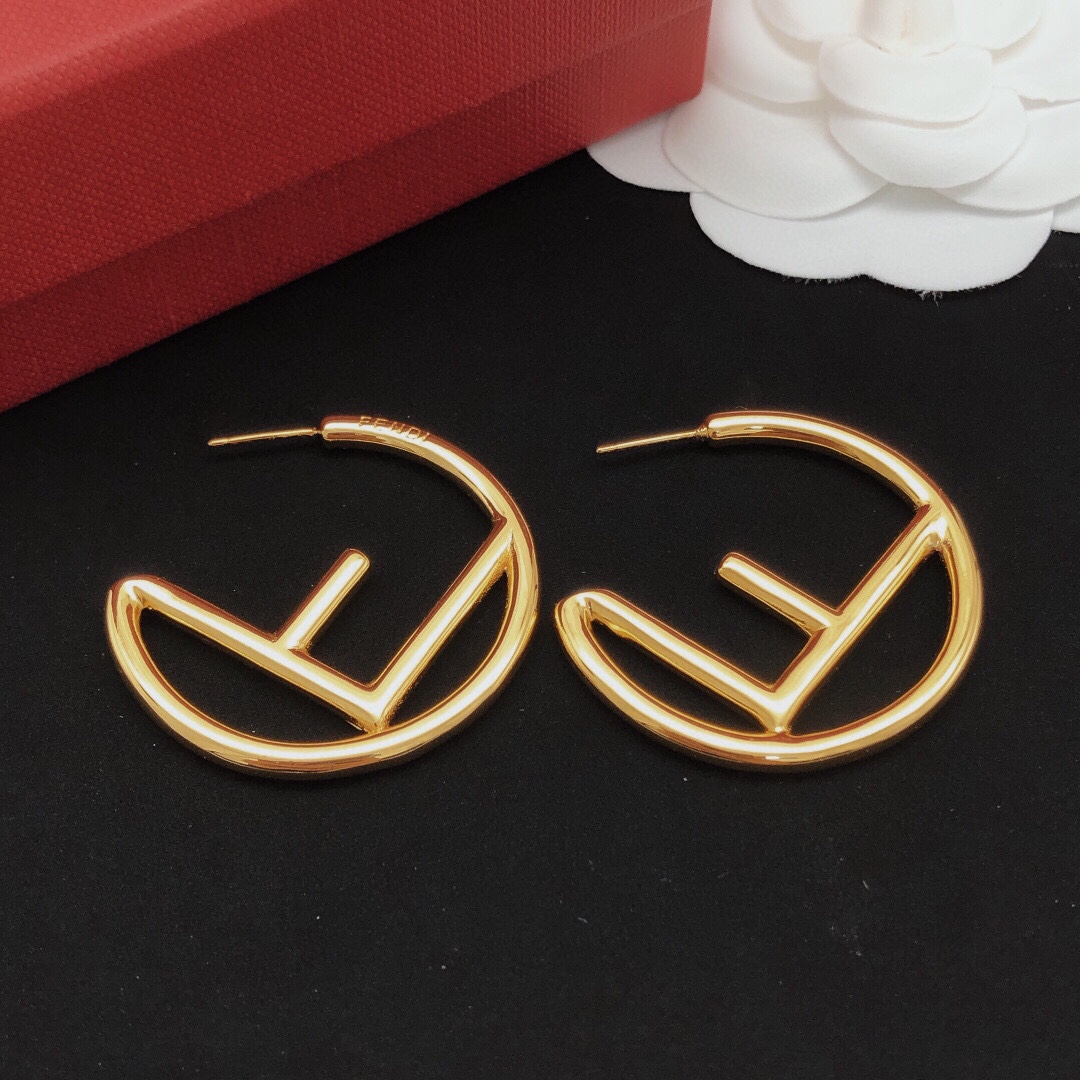 Fendi F is Fendi earrings gold-tone metal 4cm