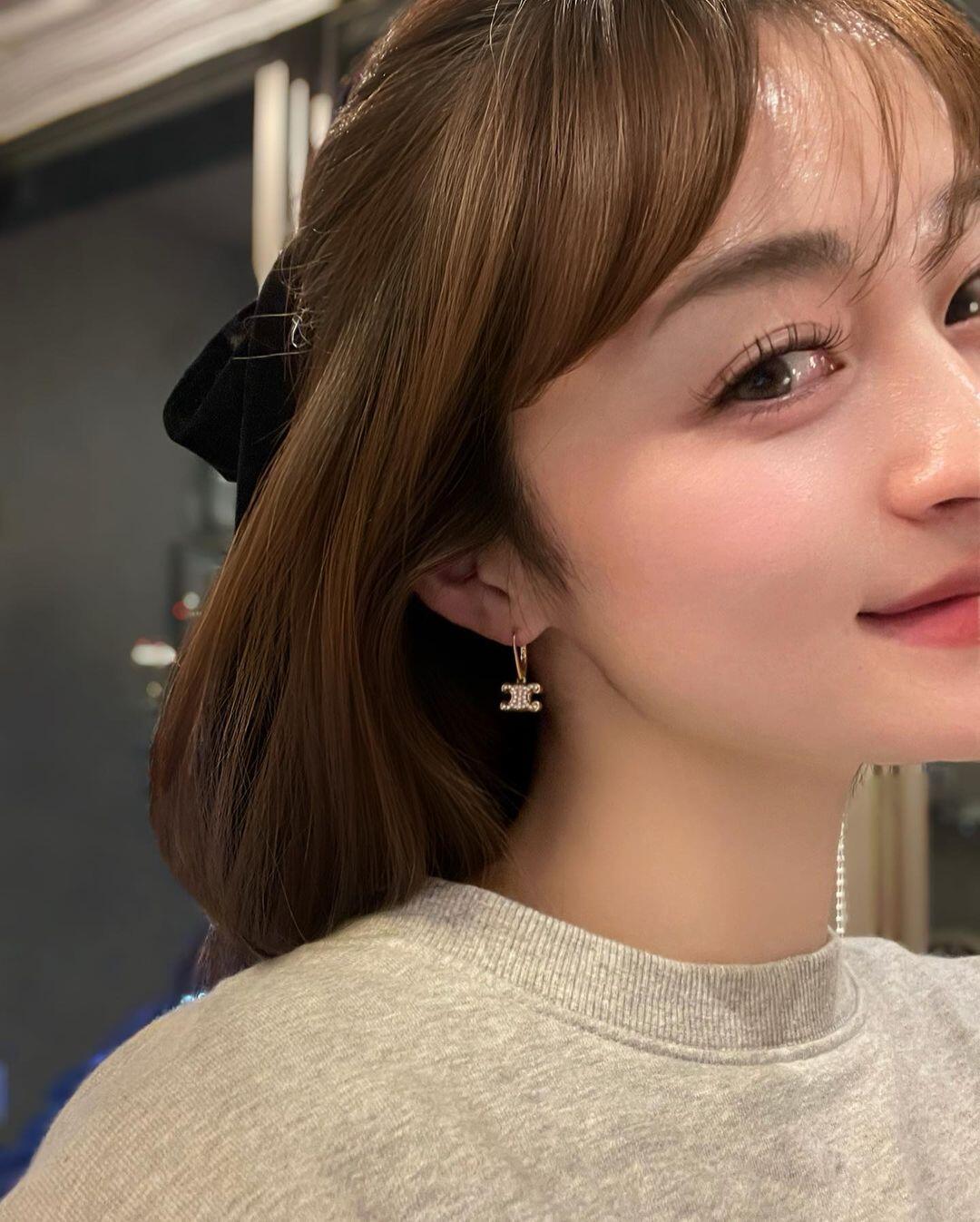 Celine Triomphe earrings silver-toned metal with clear pave crystals 1 5cm drop length