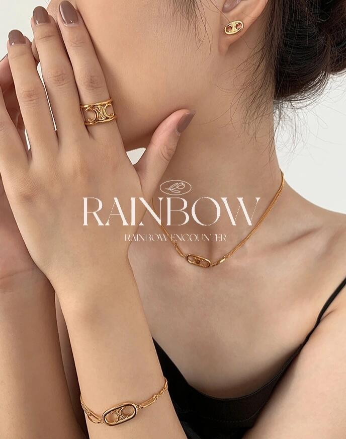 Celine Triomphe necklace gold tone metal 45cm