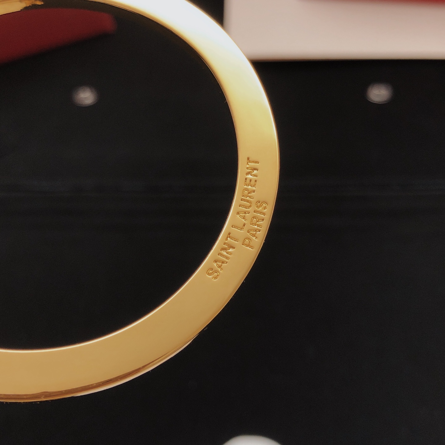 Saint Laurent YED0083 Cassandre Logo Hoop Earrings earrings gold-tone metal 5x10cm