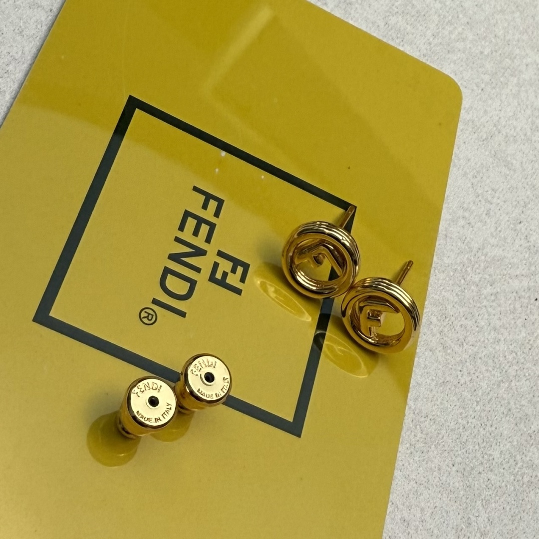 Fendi F is Fendi Logo Stud Earrings earrings gold-tone metal 8mm diameter