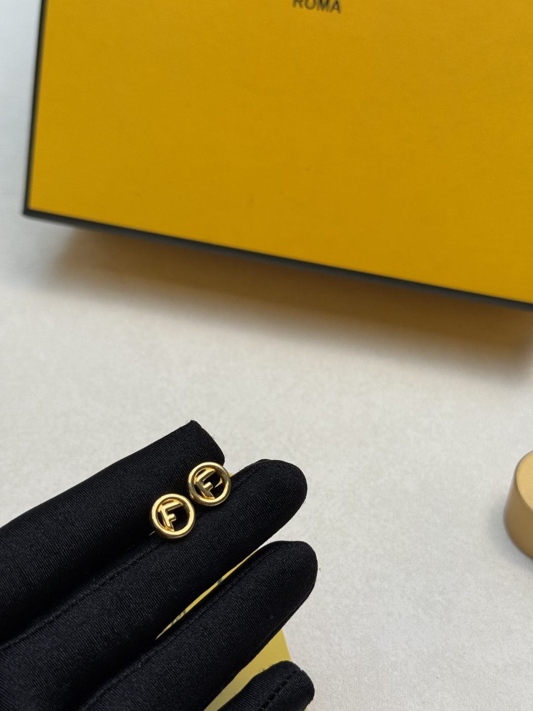 Fendi F is Fendi Logo Stud Earrings earrings gold-tone metal 8mm diameter