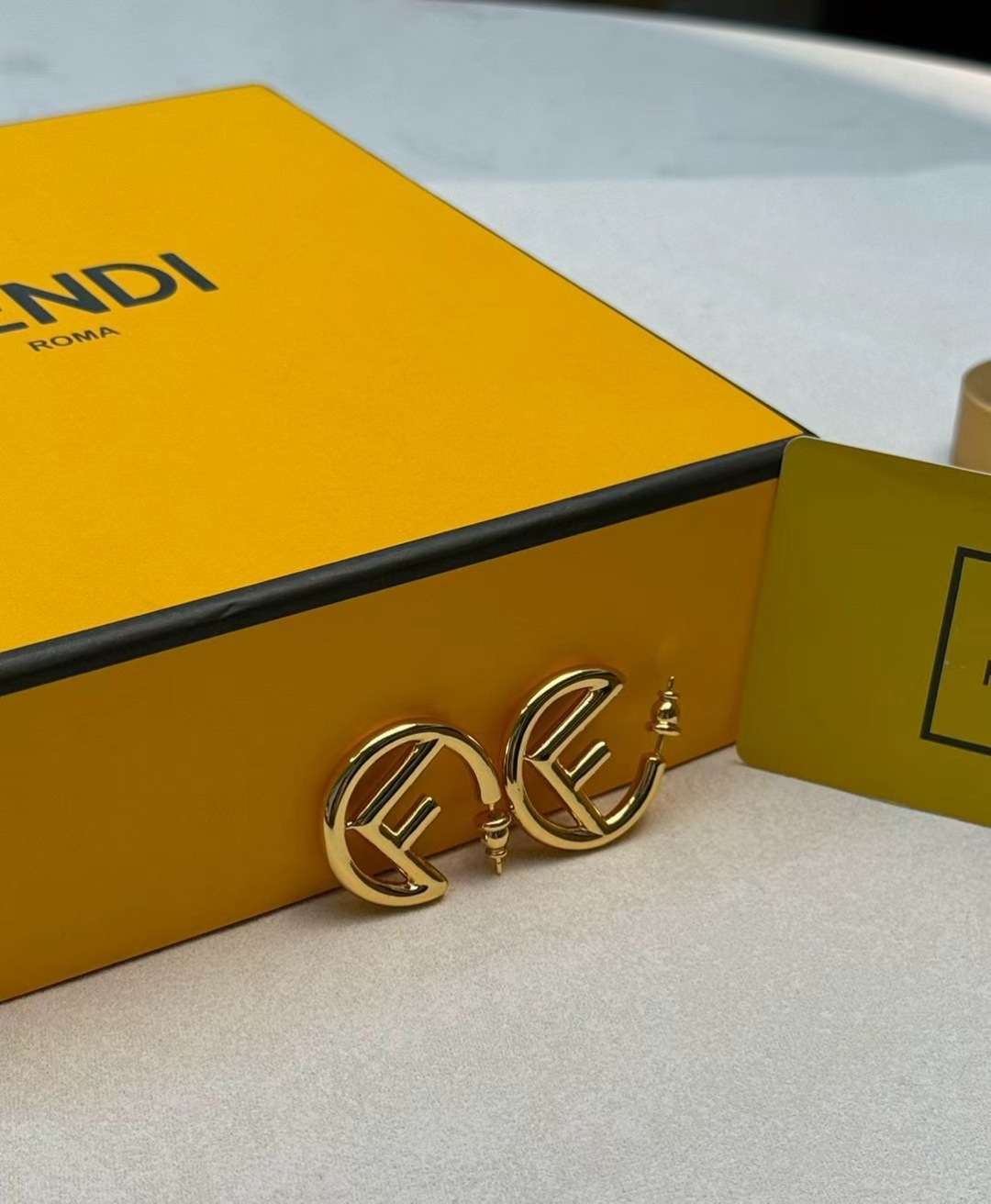 Fendi F is Fendi Logo Hoop Earrings earrings gold-tone metal 3cm diameter