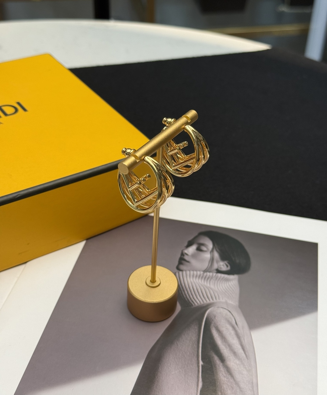 Fendi F is Fendi Hoop Earrings earrings gold-tone metal no gemstones 2 5cm diameter