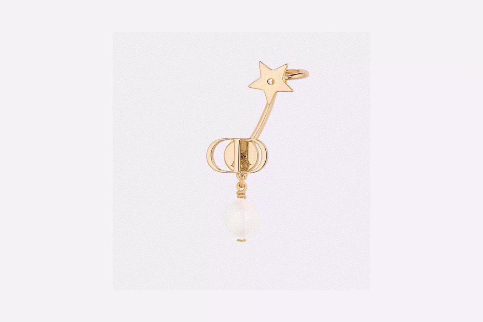 Dior Petit CD earrings Gold-tone metal with white pearl One Size