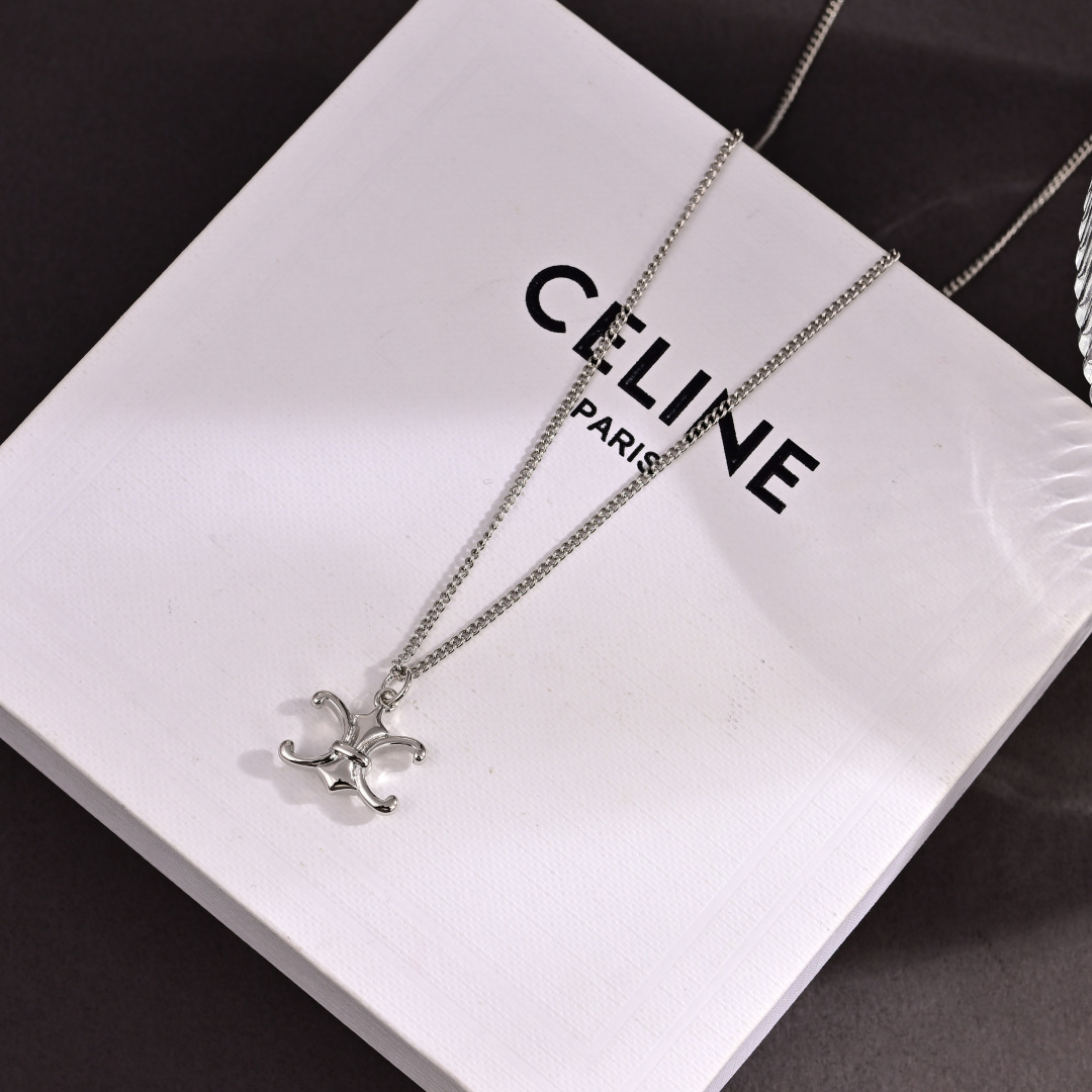 Celine Triomphe earrings silver-toned metal no accent stones 12mm hoop diameter