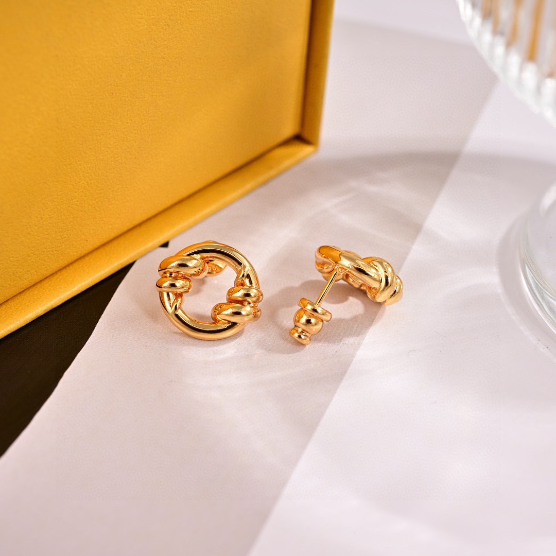 Fendi F is Fendi Logo Stud Earrings earrings gold-tone metal no gemstones 1 2cm diameter