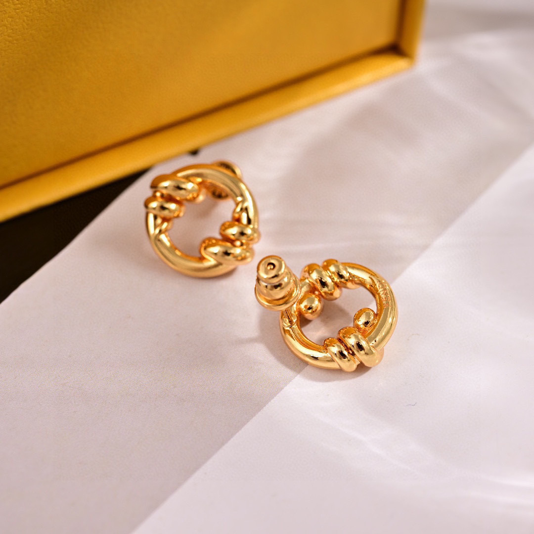 Fendi F is Fendi Logo Stud Earrings earrings gold-tone metal no gemstones 1 2cm diameter