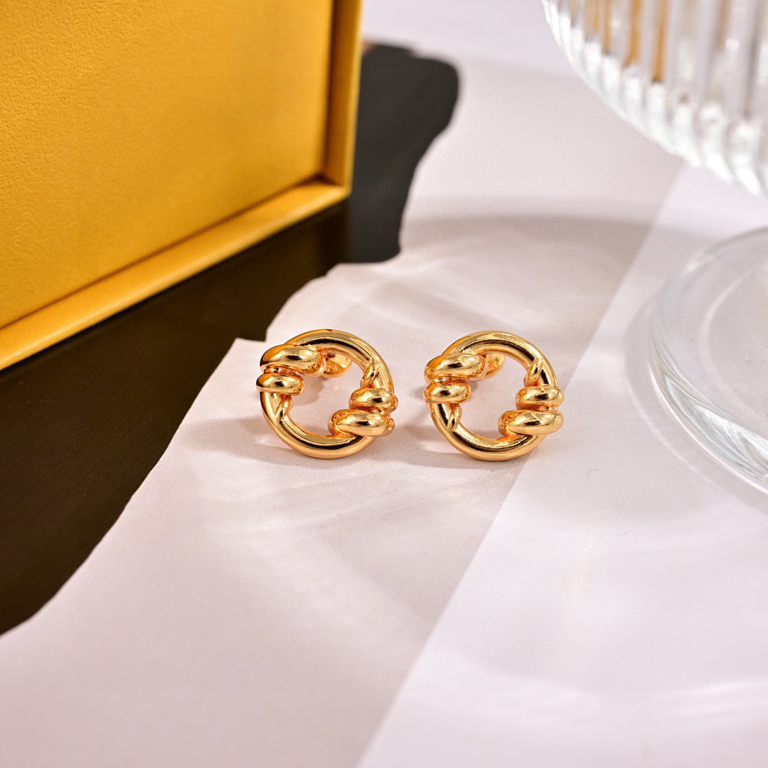 Fendi F is Fendi Logo Stud Earrings earrings gold-tone metal no gemstones 1 2cm diameter