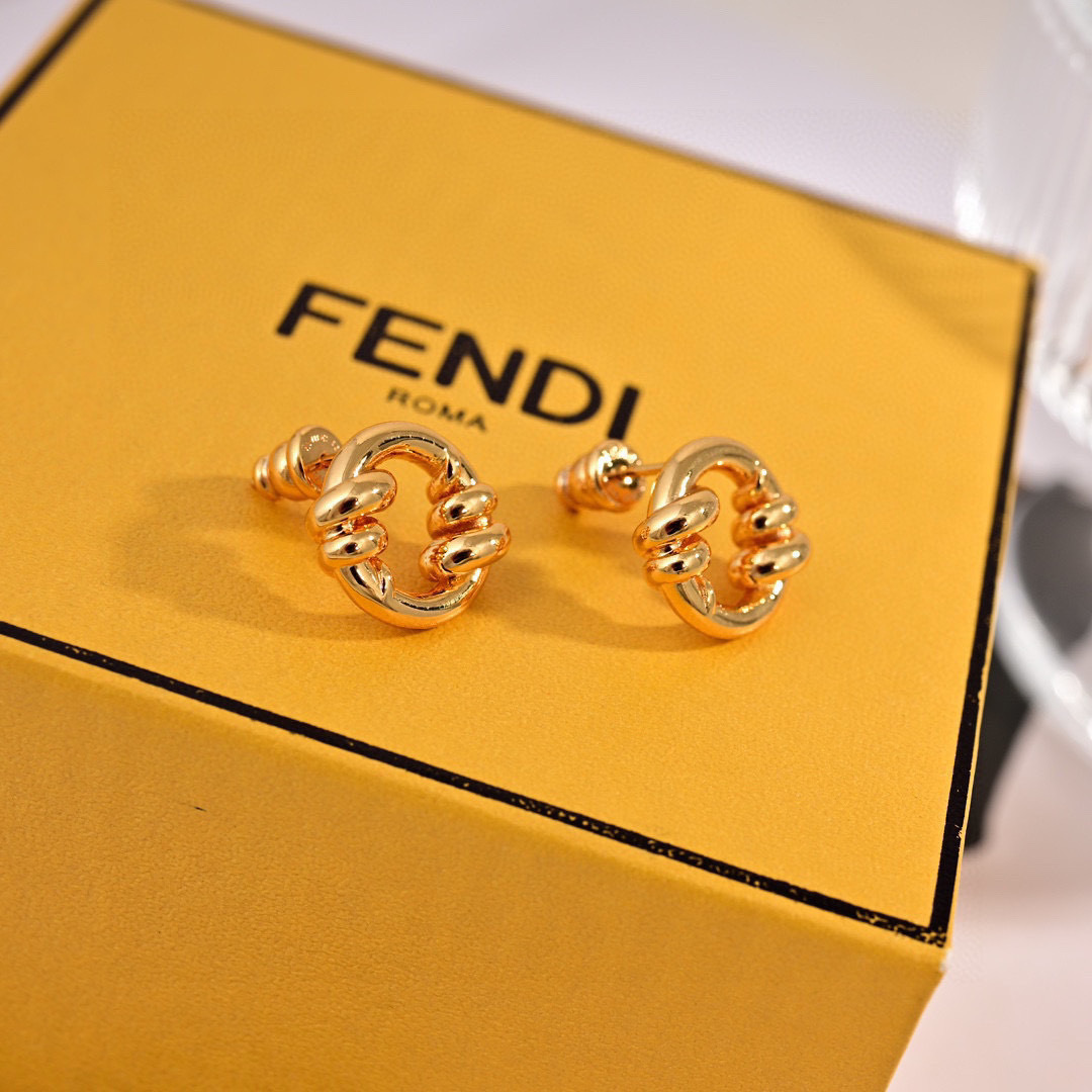 Fendi F is Fendi Logo Stud Earrings earrings gold-tone metal no gemstones 1 2cm diameter