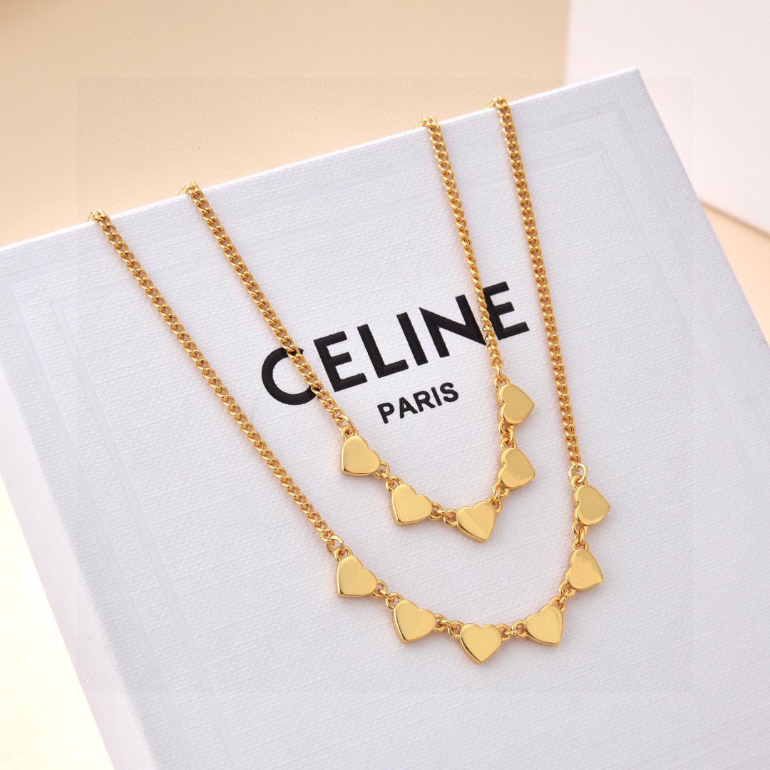 Celine C ur necklace gold brass with gold finish 42cm adjustable to 40cm