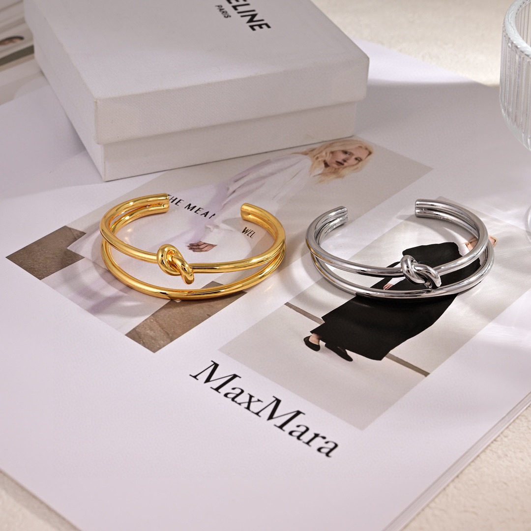 Celine KNOT DOUBLE bracelet Silver-toned brass One Size