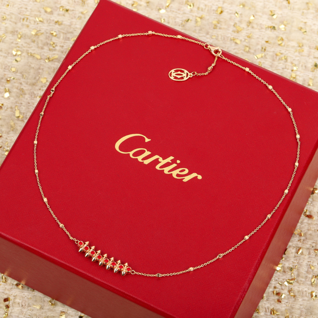 Cartier Clash de Cartier necklace Rose gold with red gemstones 42cm