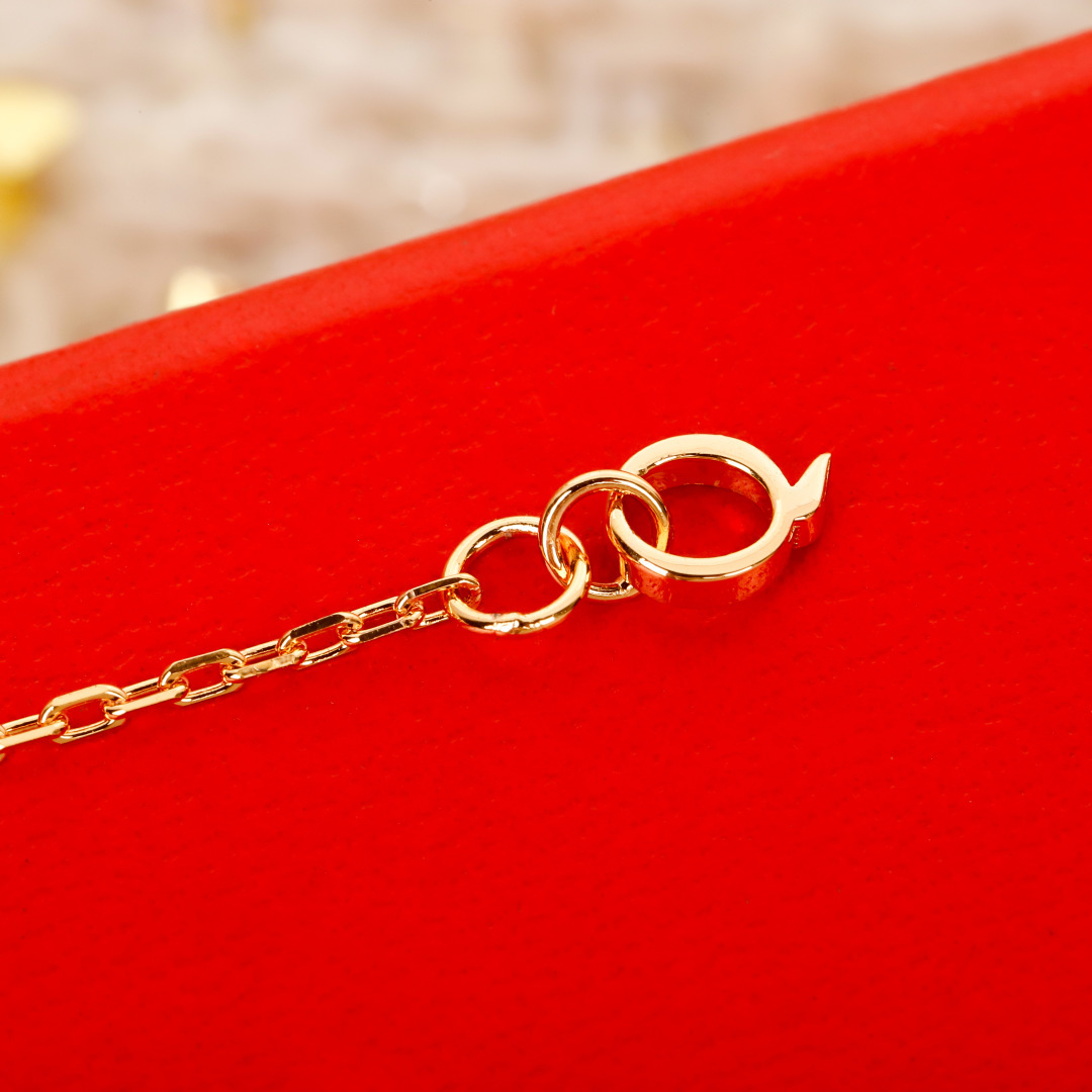 Qeelin Wulu necklace 18K rose gold 18K white gold with pave diamonds 42cm