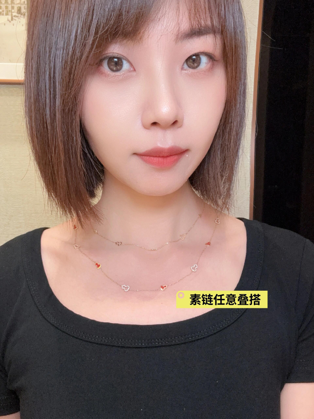 Qeelin Wulu Mini Solitaires necklace 18K rose gold 42cm with 5cm extender